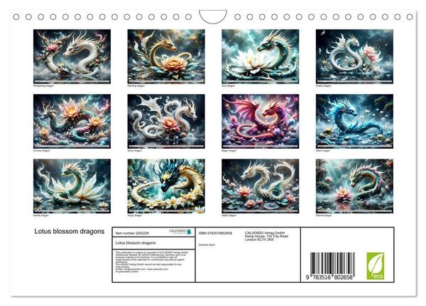 Produktbild: Lotus blossom dragons (Wall Calendar 2027 DIN A4 landscape), CALVENDO 12 Month Wall Calendar