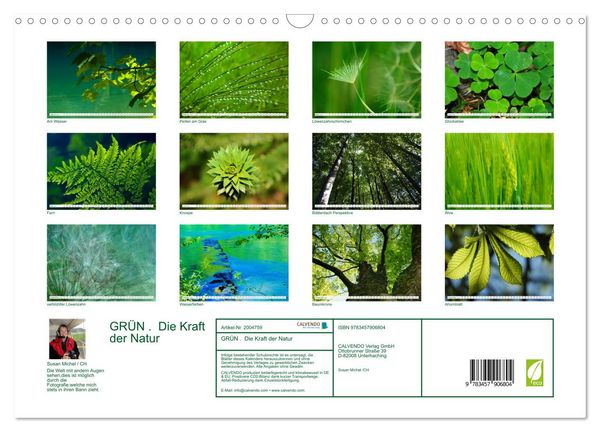 Produktbild: GR&Uuml;N . Die Kraft der Natur (Wandkalender 2026 DIN A3 quer), CALVENDO Monatskalender
