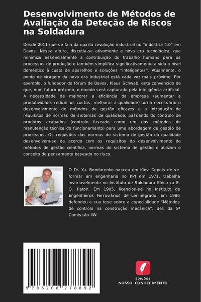 Produktbild: Desenvolvimento de M&eacute;todos de Avalia&ccedil;&atilde;o da Dete&ccedil;&atilde;o de Riscos na Soldadura