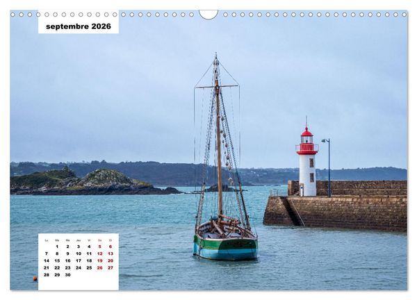Produktbild: La Bretagne. La c&ocirc;te d'Emeraude et la c&ocirc;te de Penthi&egrave;vre (Calendrier mural 2026 DIN A3 vertical), CALVENDO calendrier mensuel