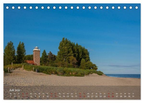 Produktbild: Die sch&ouml;nsten Leuchtt&uuml;rme - Deutsche Ostsee (Tischkalender 2026 DIN A5 quer), CALVENDO Monatskalender