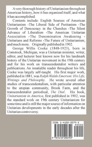 Produktbild: Unitarianism in America