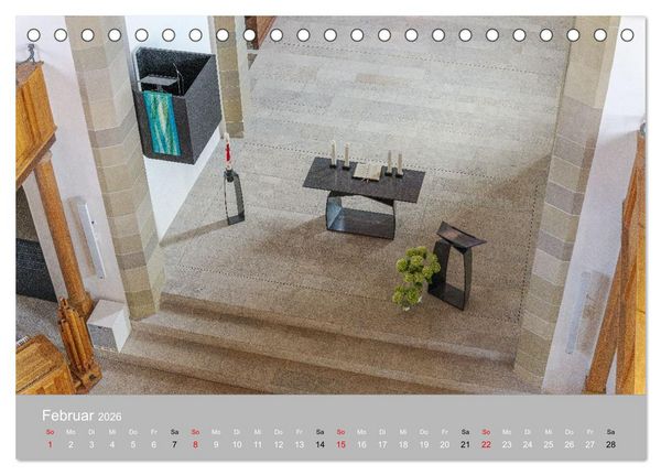 Produktbild: Backnang - Panoramablicke in die Stiftskirche (Tischkalender 2026 DIN A5 quer), CALVENDO Monatskalender