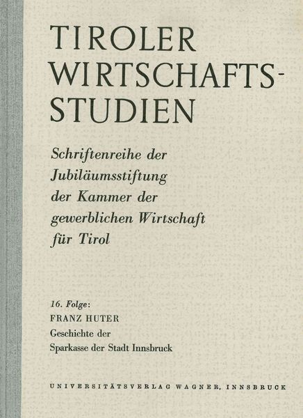 Geschichte der Sparkasse der Stadt Innsbruck