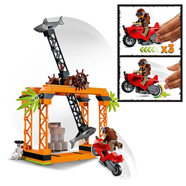 LEGO City Stuntz 60342 Hainangriff-Stuntchallenge mit Spielzeug-Motorrad