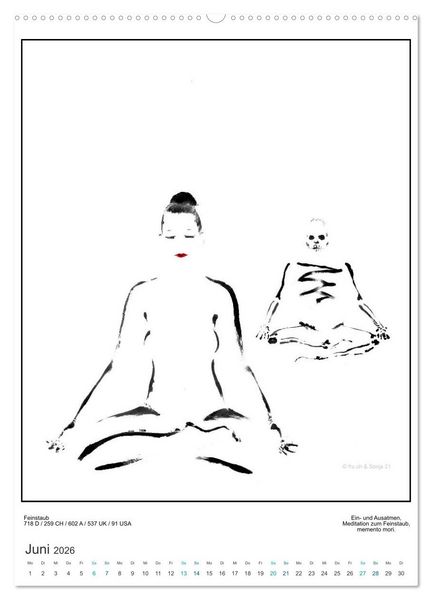 Produktbild: Totentanz Damenwahl Haiku Zenga Photo (hochwertiger Premium Wandkalender 2026 DIN A2 hoch), Kunstdruck in Hochglanz