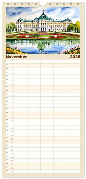 Produktbild: Familienplaner 2026 - &Ouml;sterreich - Idylle in den Alpen mit 5 Spalten (Wandkalender, 21 x 45 cm) CALVENDO