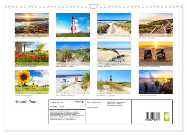 Produktbild: Nordsee - Traum (Wandkalender 2026 DIN A3 quer), CALVENDO Monatskalender