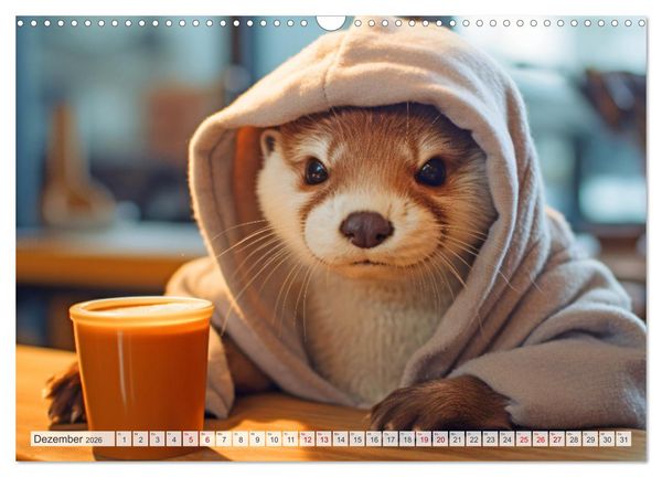 Produktbild: Otter bei der Arbeit (Wandkalender 2026 DIN A3 quer), CALVENDO Monatskalender