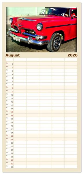 Produktbild: Familienplaner 2026 - DODGE '55 mit 5 Spalten (Wandkalender, 21 x 45 cm) CALVENDO