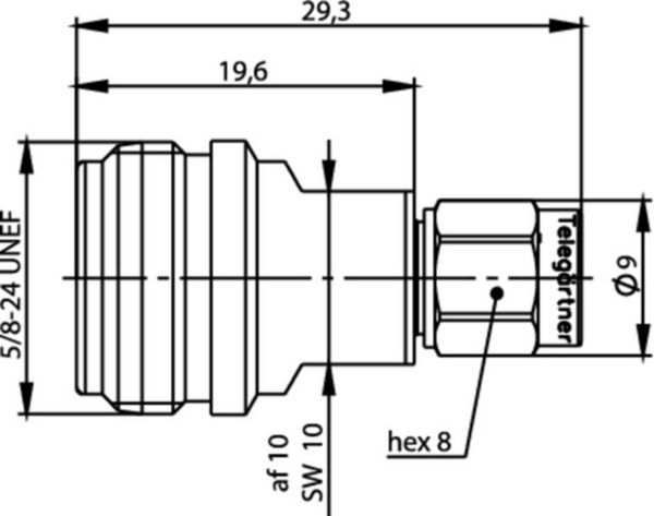 Produktbild: Teleg&auml;rtner 100024218 100024218 Koax-Adapter N-Buchse - SMA-Stecker 1St.
