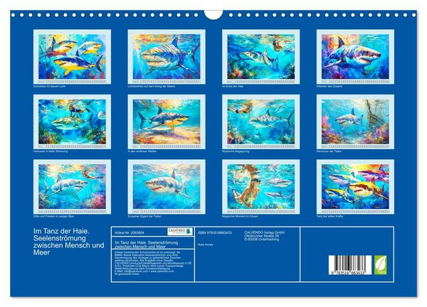 Produktbild: Im Tanz der Haie. Seelenstr&ouml;mung zwischen Mensch und Meer (Wandkalender 2026 DIN A3 quer), CALVENDO Monatskalender