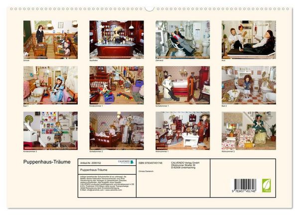 Produktbild: Puppenhaus-Tr&auml;ume (hochwertiger Premium Wandkalender 2026 DIN A2 quer), Kunstdruck in Hochglanz
