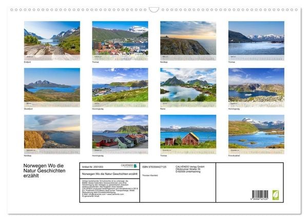 Produktbild: Norwegen Wo die Natur Geschichten erz&auml;hlt (Wandkalender 2027 DIN A2 quer), CALVENDO Monatskalender