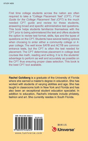 Produktbild: F1rst Guide for the College Placement Test (CPT)