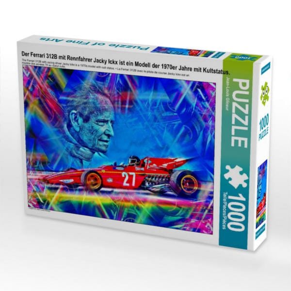 CALVENDO Puzzle Der Ferrari 312B mit Rennfahrer Jacky Ickx ist ein Modell der 1970er Jahre mit Kultstatus. | 1000 Teile Lege-Größe 64 × 48 cm Foto-Puzzle für glückliche Stunden