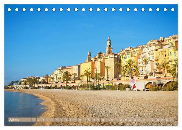 Produktbild: Lebendige Cote d'Azur: Die azurblaue K&uuml;ste (Tischkalender 2026 DIN A5 quer), CALVENDO Monatskalender