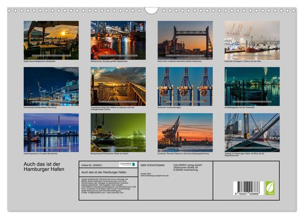 Produktbild: Auch das ist der Hamburger Hafen (Wandkalender 2026 DIN A3 quer), CALVENDO Monatskalender