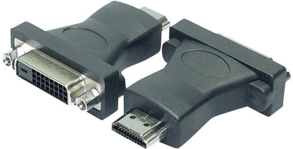 LogiLink AH0002 DVI / HDMI Adapter [1x DVI-Buchse 24+1pol. - 1x HDMI-Stecker] Schwarz