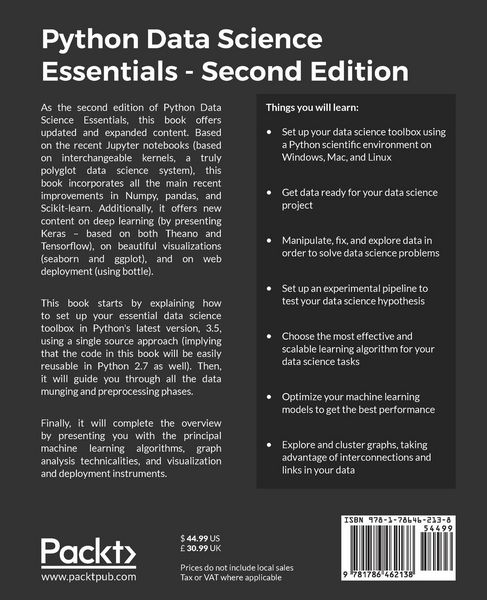 Produktbild: Python Data Science Essentials - Second Edition