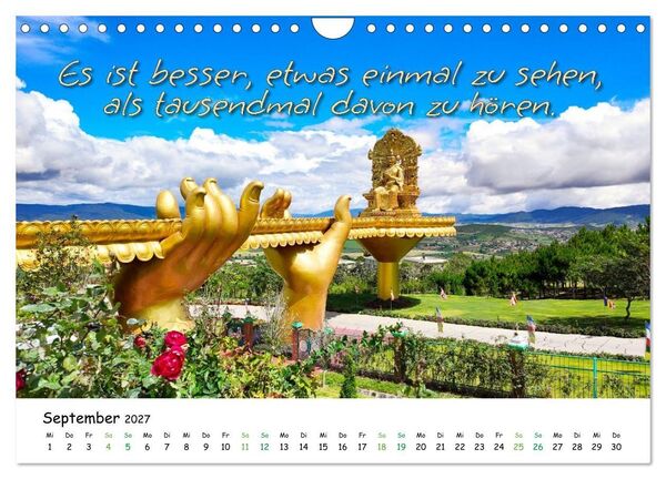 Produktbild: Fernwehabenteurer Asien - 12 Motivierende Gedanken von unterwegs (Wandkalender 2027 DIN A4 quer), CALVENDO Monatskalender