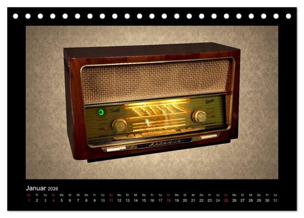 Produktbild: Dampfradios - Antike Radios mit Charme und Patina (Tischkalender 2026 DIN A5 quer), CALVENDO Monatskalender