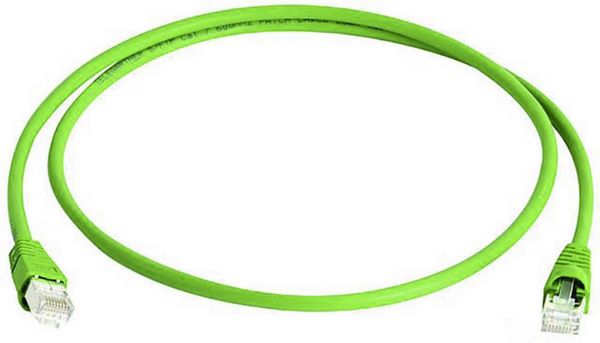 Produktbild: Teleg&auml;rtner 100009118 RJ45 Patchkabel CAT 6a S/FTP 15.00m Gr&uuml;n Flammwidrig, mit Rastnasenschutz, Paarschirm, doppelt geschirmt
