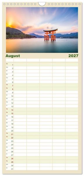 Produktbild: Familienplaner 2027 - Japan - Im Land der aufgehenden Sonne. mit 5 Spalten (Wandkalender, 21 x 45 cm) CALVENDO