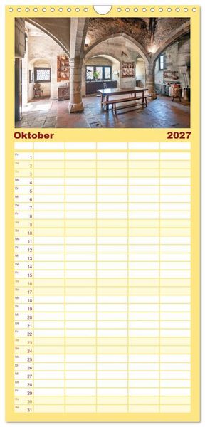 Produktbild: Familienplaner 2027 - F&uuml;rstliche K&uuml;chen und Tafeln mit 5 Spalten (Wandkalender, 21 x 45 cm) CALVENDO