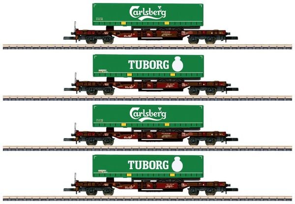 Märklin 82290 Z 4er-Set Taschenwagen der AAE Cargo