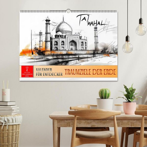 Produktbild: Traumziele der Erde - Kalender f&uuml;r Entdecker (Wandkalender 2026 DIN A2 quer), CALVENDO Monatskalender