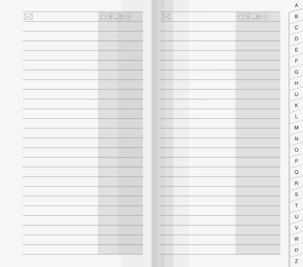 Produktbild: Adress-Registerheft | 8,7&times;15,3 cm, Karton, wei&szlig;