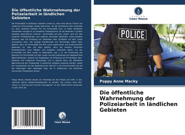Produktbild: Die &ouml;ffentliche Wahrnehmung der Polizeiarbeit in l&auml;ndlichen Gebieten
