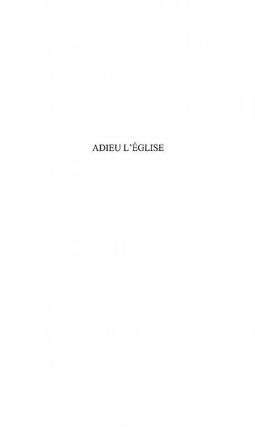 Produktbild: Adieu l'eglisetre ouvrier