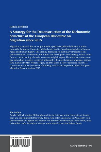 Produktbild: A Strategy for the Deconstruction of the Dichotomic Structure of the European Discourse on Migration since 2015