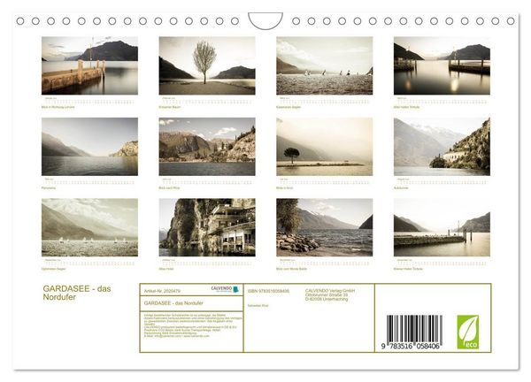 Produktbild: GARDASEE - das Nordufer (Wandkalender 2026 DIN A4 quer), CALVENDO Monatskalender