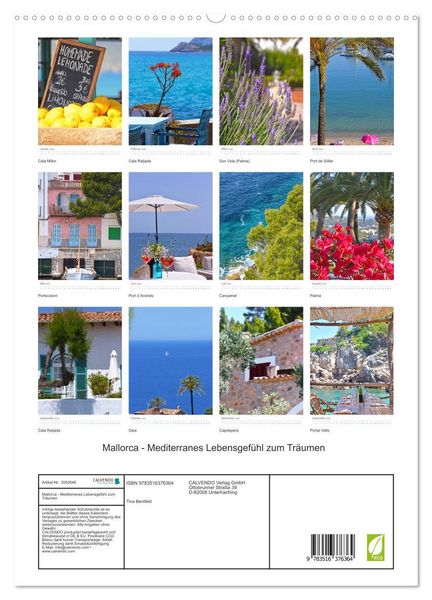 Produktbild: Mallorca - Mediterranes Lebensgef&uuml;hl zum Tr&auml;umen (hochwertiger Premium Wandkalender 2026 DIN A2 hoch), Kunstdruck in Hochglanz