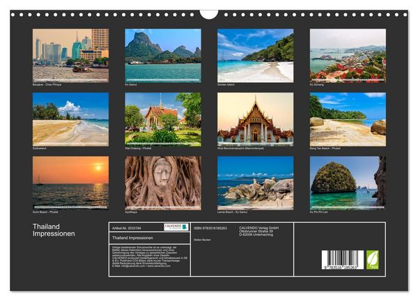 Produktbild: Thailand Impressionen (Wandkalender 2026 DIN A3 quer), CALVENDO Monatskalender