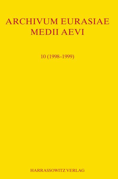 Produktbild: Archivum Eurasiae Medii Aevi 10 (1998-1999)