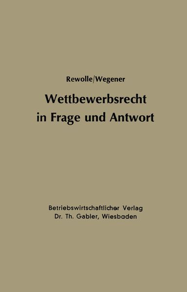 Produktbild: Wettbewerbsrecht in Frage und Antwort