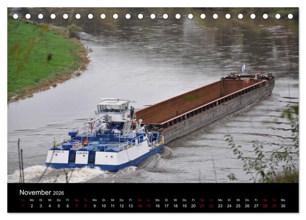 Produktbild: Schiffe auf der Oberweser (Tischkalender 2026 DIN A5 quer), CALVENDO Monatskalender