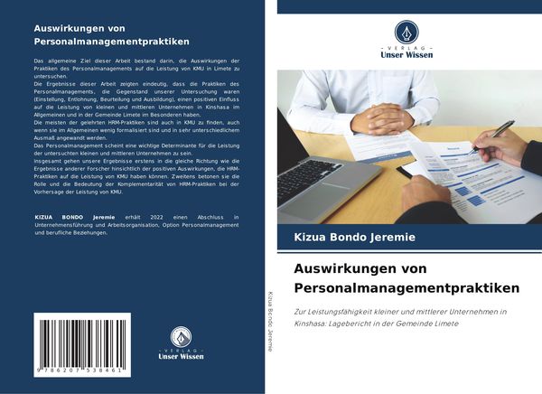 Auswirkungen von Personalmanagementpraktiken, Taschenbuch von Kizua Bondo Jeremie, Verlag Unser Wissen, 9786207538461