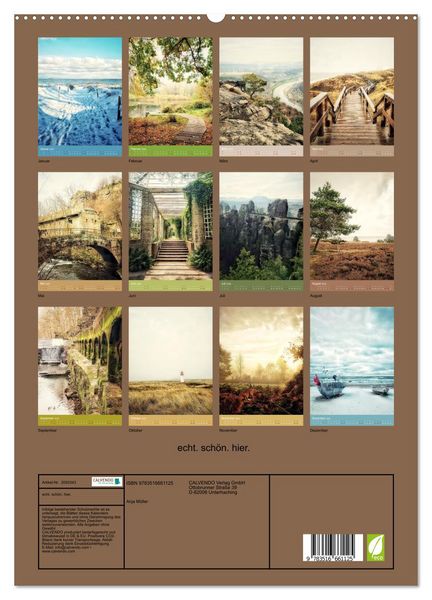 Produktbild: echt. sch&ouml;n. hier. (hochwertiger Premium Wandkalender 2026 DIN A2 hoch), Kunstdruck in Hochglanz