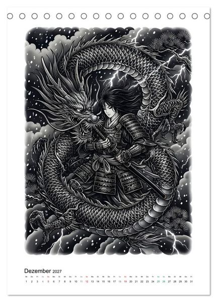 Produktbild: Irezumi - Japans Seele in zwei Farben (Tischkalender 2027 DIN A5 hoch), CALVENDO Monatskalender
