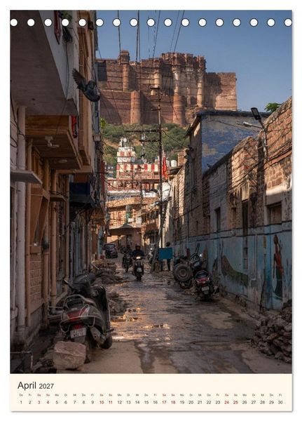 Produktbild: Stra&szlig;enleben in Rajasthan (Tischkalender 2027 DIN A5 hoch), CALVENDO Monatskalender