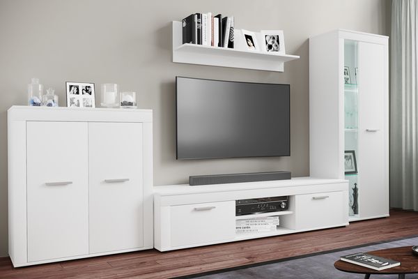 Produktbild: Schrank Vitrine Wohnzimmer Holz Glas Usilo