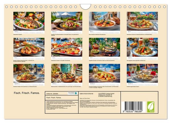 Produktbild: Fisch. Frisch. Famos. (Wandkalender 2027 DIN A4 quer), CALVENDO Monatskalender