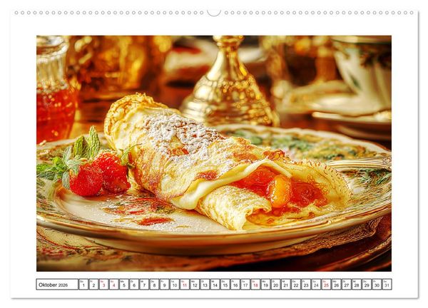 Produktbild: Gaumenfreuden. Das wundersch&ouml;ne &Ouml;sterreich auf dem Teller (hochwertiger Premium Wandkalender 2026 DIN A2 quer), Kunstdruck in Hochglanz