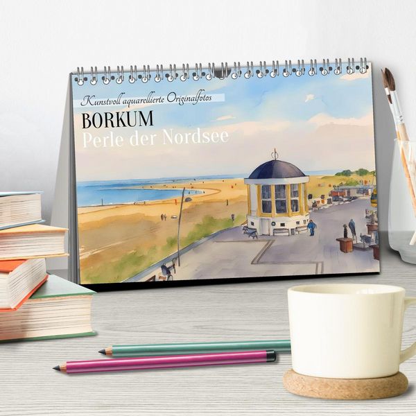Produktbild: BORKUM Perle der Nordsee (Tischkalender 2026 DIN A5 quer), CALVENDO Monatskalender
