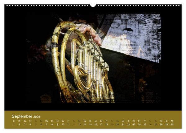 Produktbild: Klangbilder Instrumental-KUNST (Wandkalender 2026 DIN A2 quer), CALVENDO Monatskalender